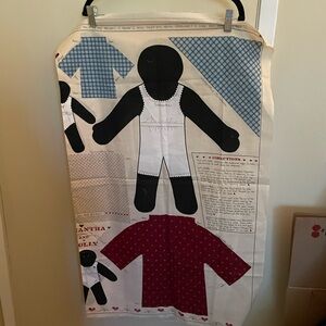 Vintage Samantha and Polly Cut & Sew Fabric Panel 18" doll Pillow and clothes